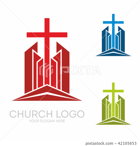 Church logo. Stylish cross of Jesus Christ 42105653