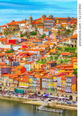 Porto, Portugal old town view with Douro river Porto, Portugal old town view with Douro river 42105960