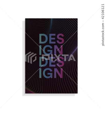 Abstract brochure cover design template with wavy lines design on dark background, color wave vector 42106121