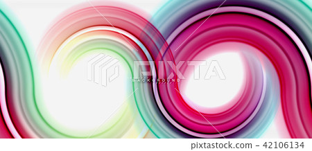 Rainbow fluid color line abstract background - swirl and circles, twisted liquid colours design Rainbow fluid color line abstract background - swirl and circles, twisted liquid colours design 42106134