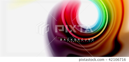 Rainbow fluid colors abstract background twisted liquid design, colorful marble or plastic wavy 42106716
