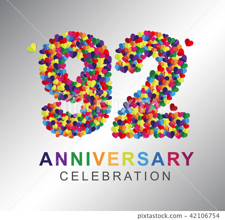 92 years anniversary paper hearts origami paper. 92 years anniversary paper hearts origami paper. 42106754