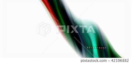Fluid liquid mixing colors concept on light grey background, curve flow, trendy abstract layout 42106882