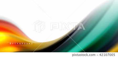 Fluid liquid mixing colors concept on light grey background, curve flow, trendy abstract layout Fluid liquid mixing colors concept on light grey background, curve flow, trendy abstract layout 42107005