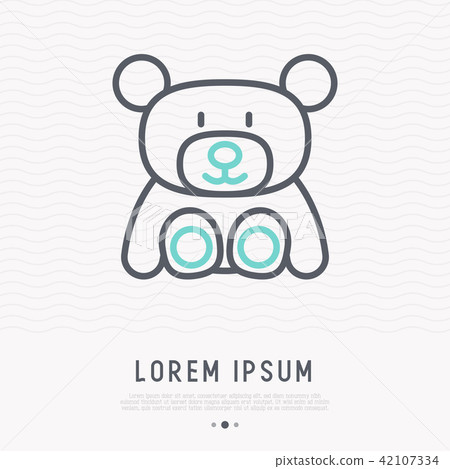 Teddy bear thin line icon Teddy bear thin line icon 42107334