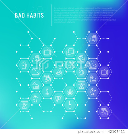 Bad habits concept in honeycombs Bad habits concept in honeycombs 42107411