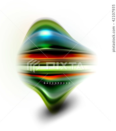 Fluid liquid mixing colors concept on light grey background, wave and swirl curve flow line, trendy 42107935