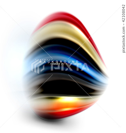 Fluid liquid mixing colors concept on light grey background, wave and swirl curve flow line, trendy Fluid liquid mixing colors concept on light grey background, wave and swirl curve flow line, trendy 42108042