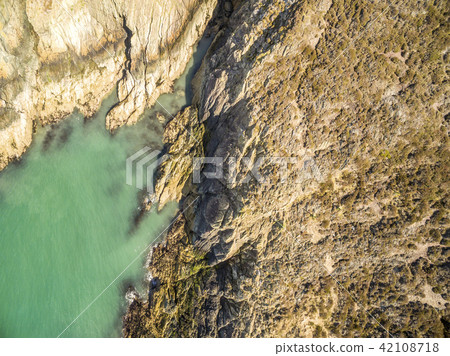 Aerial view of the beautiful coast at Amlwch, Wales - United Kingdom Aerial view of the beautiful coast at Amlwch, Wales - United Kingdom 42108718