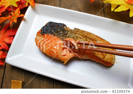 Salt-grilled salmon salmon 42109374