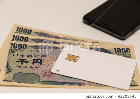 SIM card Sumaho thousand yen bill SIM card Sumaho thousand yen bill 42109545