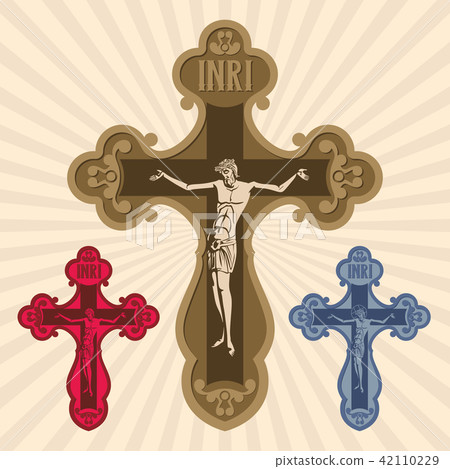 The cross with the crucifixion of the Lord Jesus The cross with the crucifixion of the Lord Jesus 42110229