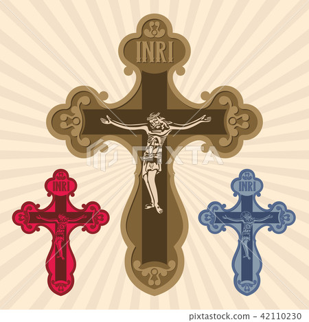 The cross with the crucifixion of the Lord Jesus The cross with the crucifixion of the Lord Jesus 42110230