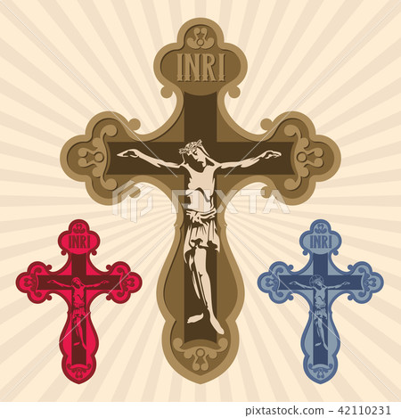 The cross with the crucifixion of the Lord Jesus The cross with the crucifixion of the Lord Jesus 42110231