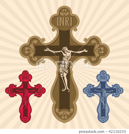 The cross with the crucifixion of the Lord Jesus The cross with the crucifixion of the Lord Jesus 42110233