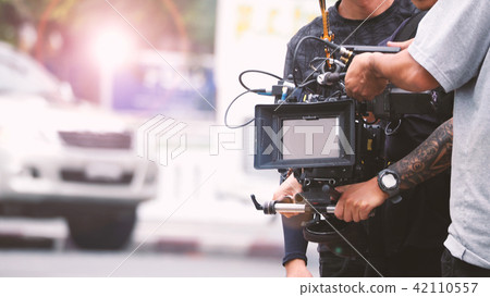 Blurred images of video camera and lens 42110557