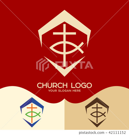 Church logo. Cristian symbols. The cross of Jesus Church logo. Cristian symbols. The cross of Jesus 42111152