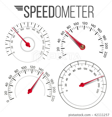 Speedometer Set Vector. Car Abstract Console Gauge Tachometer. Tachometer. For Transportation 42111257