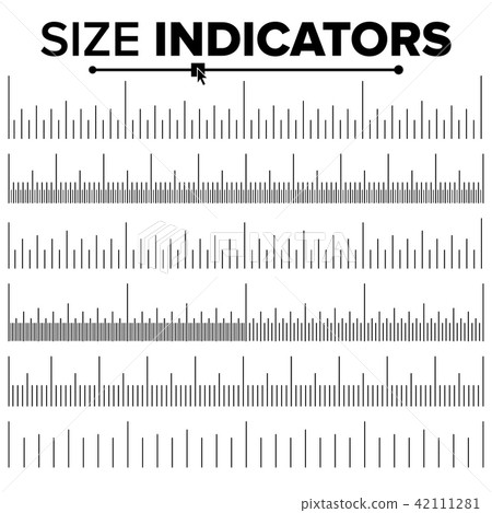 Size Indicator Set Vector. Ruler Scale Distances. Graduation. Size Indicator Units. Centimeter And Size Indicator Set Vector. Ruler Scale Distances. Graduation. Size Indicator Units. Centimeter And 42111281