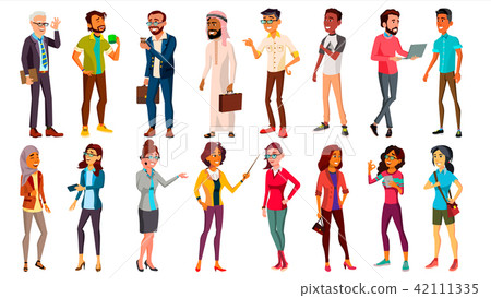 Multinational People Set Vector. Different Ages. Men, Women. Professional Character. Working People 42111335