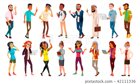 Multinational People Set Vector. Races And Nationalities. Men, Women. Business Person 42111336