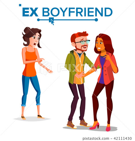 Ex Boyfriend Vector. Young Couple. Past Relationship Concept. Unhappy Woman. Divorce. Jealousy, Love Ex Boyfriend Vector. Young Couple. Past Relationship Concept. Unhappy Woman. Divorce. Jealousy, Love 42111430