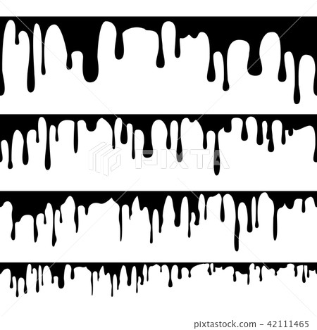 Paint Dripping Liquid Vector. Horizontal Seamless. Abstract Ink, Paint Flows. Grunge Design Paint Dripping Liquid Vector. Horizontal Seamless. Abstract Ink, Paint Flows. Grunge Design 42111465