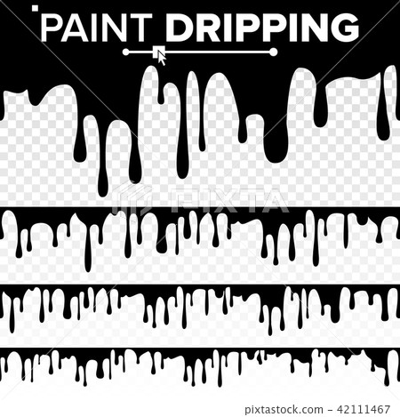 Paint Dripping Liquid Vector. Abstract Current Paint, Stains. Chocolate, Syrup Leaking. Isolated 42111467