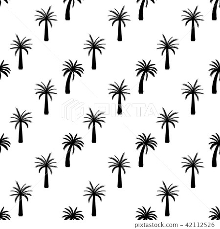 Beautifil Palm Tree Leaf Silhouette Seamless Pattern Background Vector Illustration Beautifil Palm Tree Leaf Silhouette Seamless Pattern Background Vector Illustration 42112526
