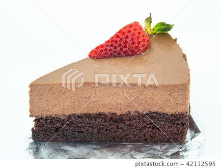 piece of chocolate cake of two layers piece of chocolate cake of two layers 42112595