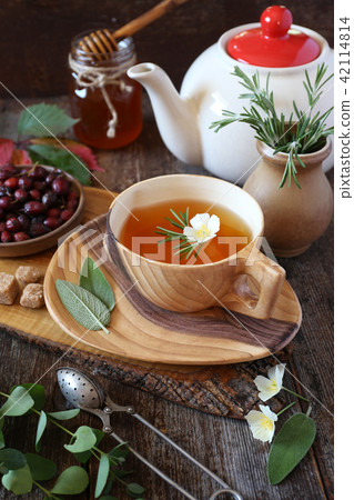 Healthy herbal tea with herbs, dogrose and honey Healthy herbal tea with herbs, dogrose and honey 42114814