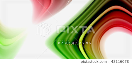 Rainbow fluid colors abstract background twisted liquid design, colorful marble or plastic wavy 42116078
