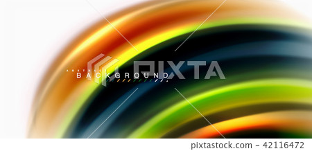 Fluid liquid mixing colors concept on light grey background, curve flow, trendy abstract layout Fluid liquid mixing colors concept on light grey background, curve flow, trendy abstract layout 42116472