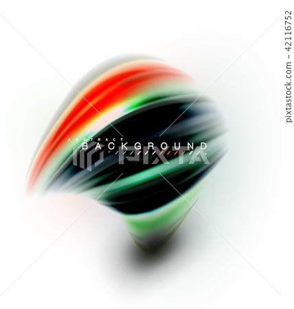 Fluid liquid mixing colors concept on light grey background, wave and swirl curve flow line, trendy 42116752