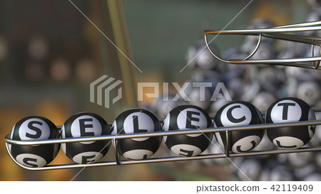 Lotto balls make up SELECT word. 3D rendering Lotto balls make up SELECT word. 3D rendering 42119409