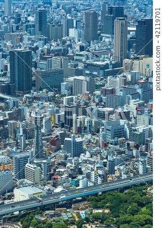 Osaka. Urban landscape near the New World. 42119701