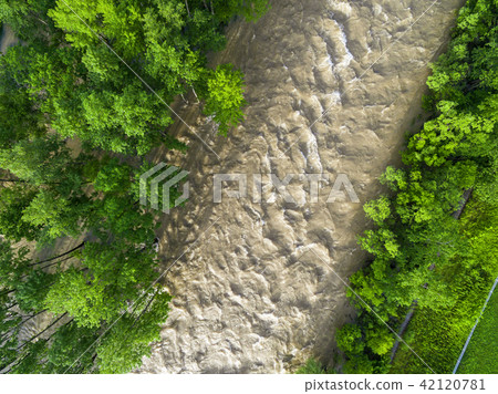 River which increases water (aerial shooting) 42120781