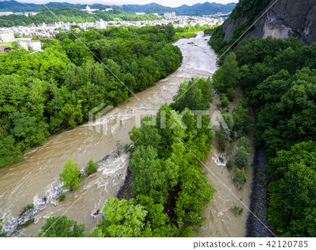 River which increases water (aerial shooting) 42120785