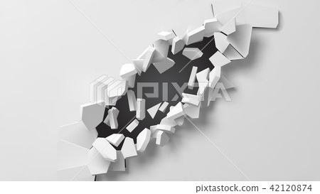 vector illustration of exploding wall with free area on center for any object or background vector illustration of exploding wall with free area on center for any object or background 42120874
