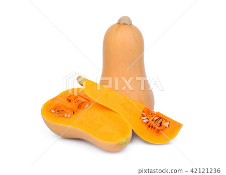 whole and half with slice butternut squash isolate whole and half with slice butternut squash isolate 42121236