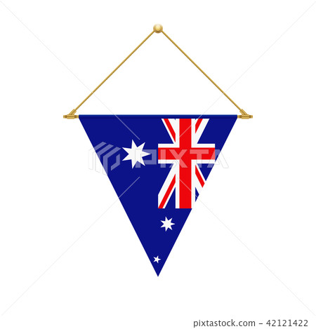 Australian triangle flag hanging, vector Australian triangle flag hanging, vector 42121422
