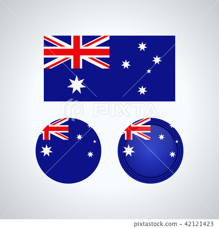 Australian trio flags, vector illustration 42121423
