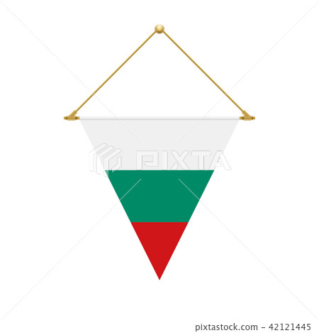 Bulgarian triangle flag hanging, vector 42121445