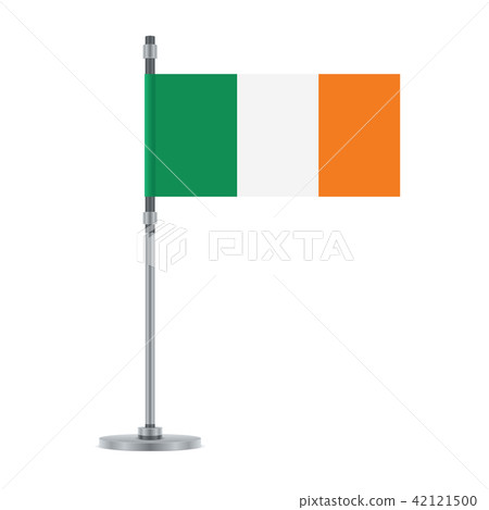 Irish flag on the metallic pole, vector 42121500