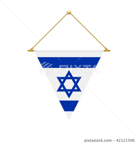 Israeli triangle flag hanging, vector illustration Israeli triangle flag hanging, vector illustration 42121506