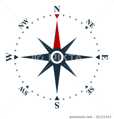 Wind rose icon, compass and navigation symbol - Stock Illustration ...