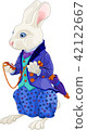 White Rabbit Holds Watch 42122667