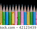 Colorful of graphite pencils in a row 42123439