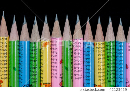 Colorful of graphite pencils in a row 42123439