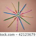 A circle colorful graphite wooden pencils 42123679